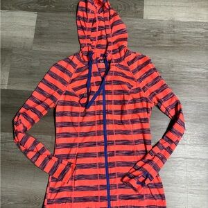 Lukka orange and Blue Striped Jacket. Size Medium.